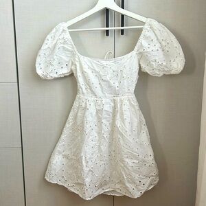 Zara White Eyelet Mini Dress